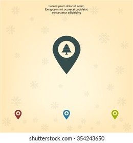 Forest map pin icon, map pointer, vector illustration eps 10