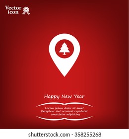 Forest map pin icon, map pointer, vector illustration eps 10