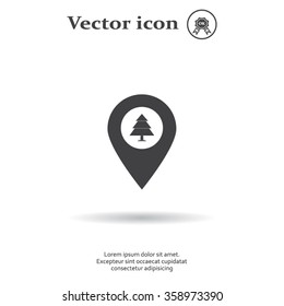 Forest map pin icon, map pointer, vector illustration eps 10