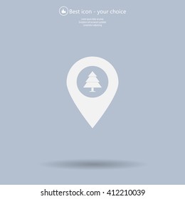 Forest map pin icon, map pointer, vector illustration eps 10