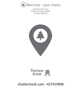 Forest map pin icon, map pointer, vector illustration eps 10
