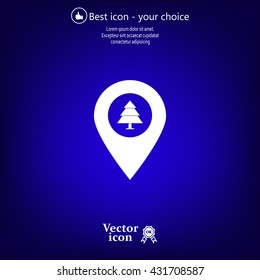 Forest map pin icon, map pointer, vector illustration eps 10