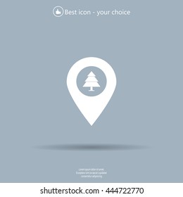 Forest map pin icon, map pointer, vector illustration eps 10
