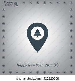 Forest map pin icon, map pointer, vector illustration eps 10
