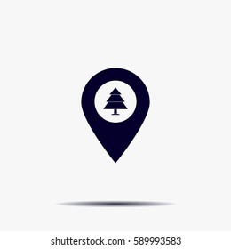 Forest map pin icon, map pointer, vector illustration eps 10