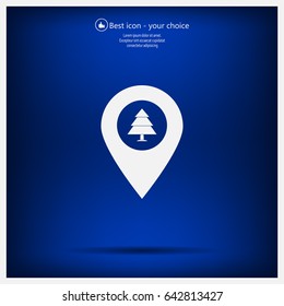 Forest map pin icon, map pointer, vector illustration eps 10