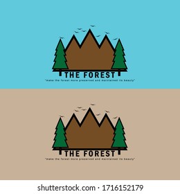 El vector de plantillas de logotipos moderados de los bosques