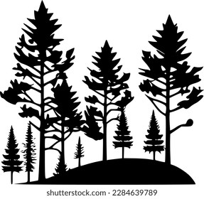 Forest | Minimalist and Simple Silhouette - Vector illustration