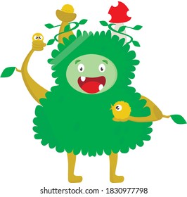 Forest monster is going for walking with his friends.
