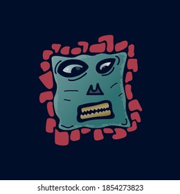 forest monster head vector illustration