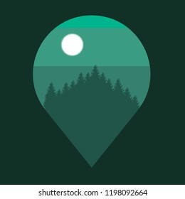Forest and moon marker