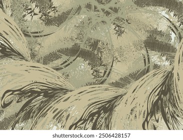 Forest motifs in pastel tonality for interiors or covers. Faded motifs for fashion trends, business concepts, fabric products, scrapbooking, tiles, dynamic posters, prints, textiles, wallpaper, etc. 