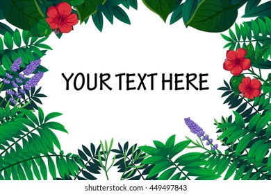 Forest and mount, vector art background.