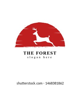 Forest, Mountain Adventure, Deer Hunter Black And White Badge Vector Logo, Sign, Icon Template