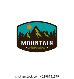 Forest Mountain Adventure Outdoor Emblem Logo Design