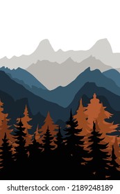 FOREST AND MOUNTAIN BACKGROUND ILLUSTRATION VECTOR FREE DOWNLOAD