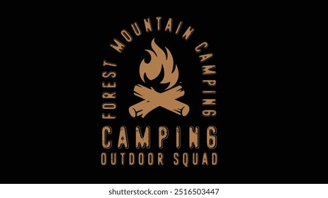 forest mountain camping typography t-shirt design, mountain, campaign, vintage