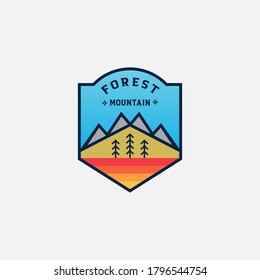 Diseño del logotipo de la montaña forestal