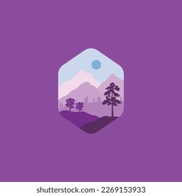 Forest and mountains illustration design,nature background