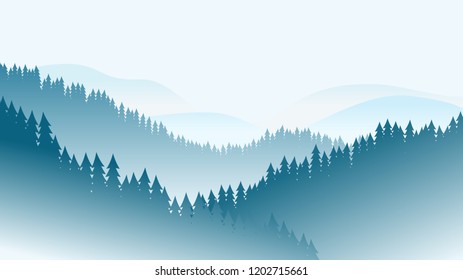 Forest Mountains Vector Landscape Stock Vector (Royalty Free ...