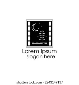 diseño del logo de la película forestal vector, inspiración del logo industrial de la película
