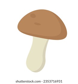 Forest mushroom. Autumn toadstool, fungi organism, autumn harvest vector illustration