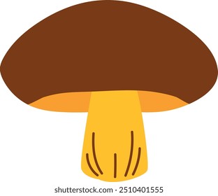 Forest mushroom color icon. Woodland fungi symbol