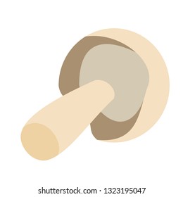forest mushroom flat simple illustration. Kitchen cooking - vegetables and fruits series.