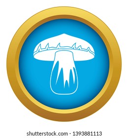 Forest mushroom icon blue vector isolated on white background for any design