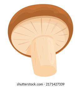 Forest-Pilz-Symbol-Cartoon-Vektorgrafik. Shiitake-Essen. Weißmotte