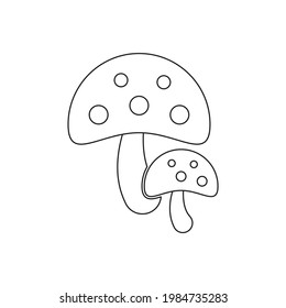 Forest mushroom icon design isolated on white background