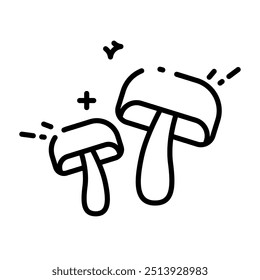 Forest mushroom icon. Outline forest mushroom vector icon for web design isolated on white background