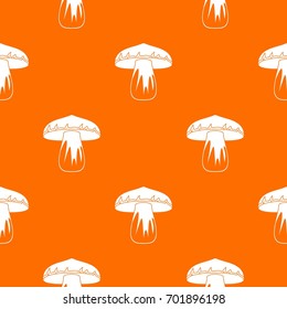 Forest mushroom pattern repeat seamless in orange color for any design. Vector geometric illustration