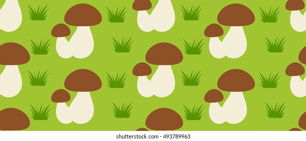 Forest mushroom seamless pattern. Vector illustration