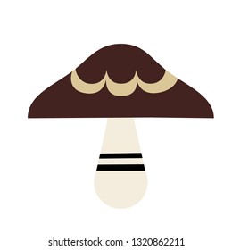 forest mushroom simple color illustration. Icon, graphic symbol, part of image design , forest wildlife related items