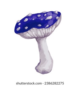 Forest mushroom toadstool fly agaric.Vector graphics.