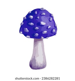 Forest mushroom toadstool fly agaric.Vector graphics.