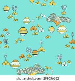 forest mushrooms. seamless pattern