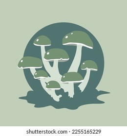 hongos forestales ilustración vectorial simple