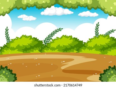 Forest nature background template illustration