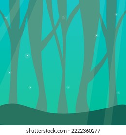 Forest Nature Fantasy Abstract Background Pattern Royal Turquoise Natural Bokeh Dots Cute Colorful Cartoon Vector Design
