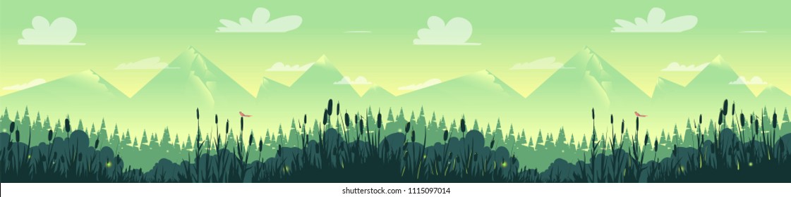 Forest nature Landscape Panorama.