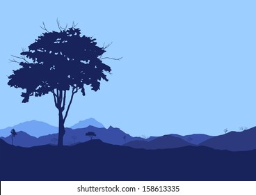 forest nature landscape scene background illustration vector
