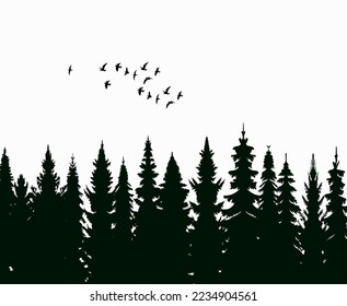 forest, nature silhouette design vector isolated