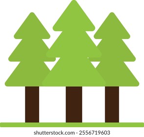 Forest Nature Tree Icon Vector Flat Illustration