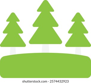 Forest Nature Tree Icon Vector Flat Illustration