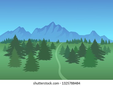 forest Northern mountain landscape