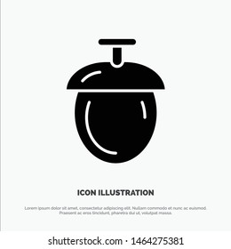 Forest, Nuts, Seeds solid Glyph Icon vector. Vector Icon Template background