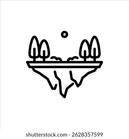 Forest outline icon. Forest black line illustration.