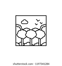 forest outline icon. Element of landscape outline icon for mobile concept and web apps. Thin line forest outline icon icon can be used for web and mobile